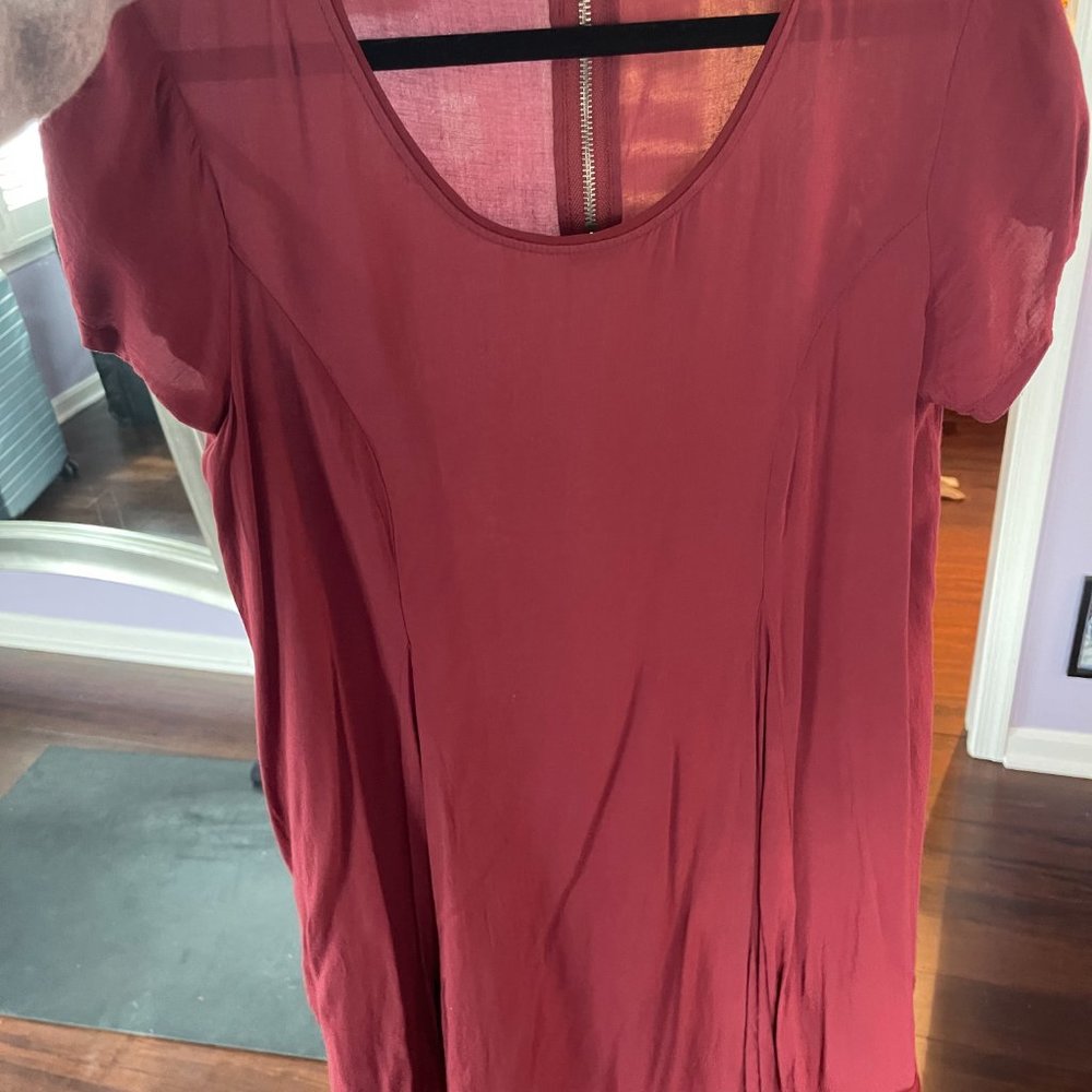 Maroon Silence + Noise Flare Dress